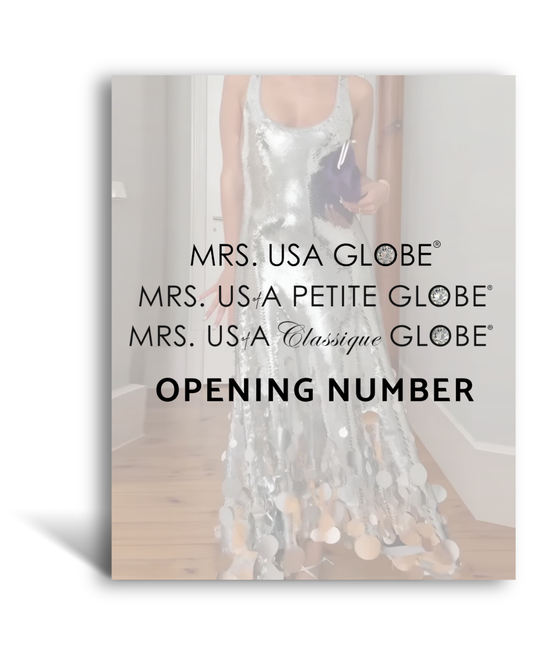 Mrs. USA, USA Classique, USA Petite Globe® OPENING NUMBER dress