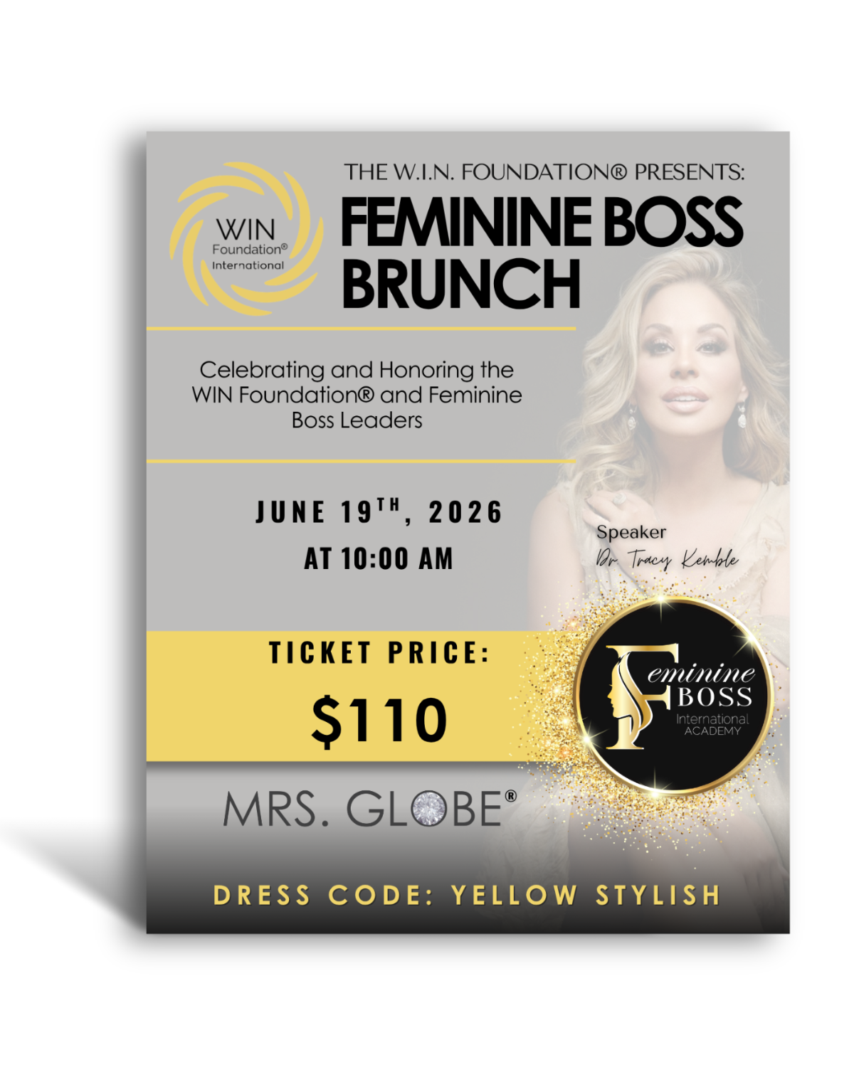 MRS. GLOBE® TICKET - FEMININE BOSS BRUNCH (Friday, June 19th, 10:00 am)